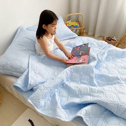 星期八 2020新款爱心泡泡夏被三件套 天空蓝