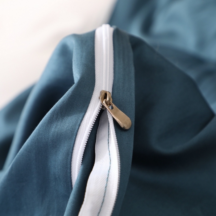 91家纺网 家纺一手货源 找家纺 全棉纯棉60S贡缎长绒棉绣花四件套纯色双拼色60支刺绣奥丁灰