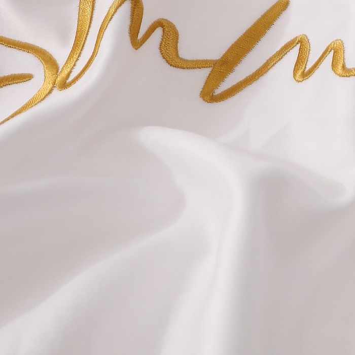 91家纺网 家纺一手货源 找家纺 全棉纯棉60S贡缎长绒棉绣花四件套纯色双拼色60支刺绣-本白