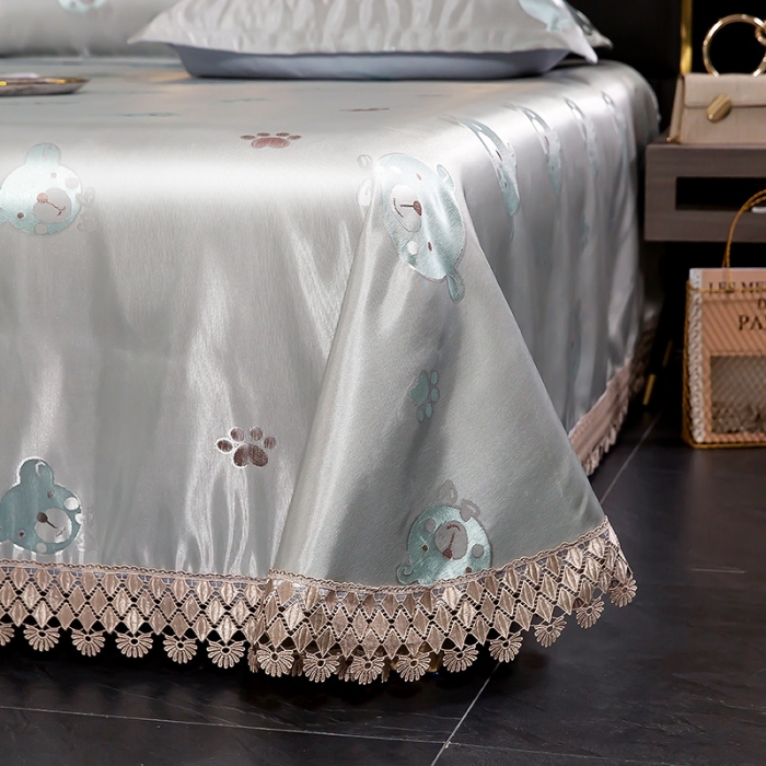 91家纺网 家纺一手货源 找家纺 （总）朗莎家纺 600D冰丝色织提花冰丝席三件套