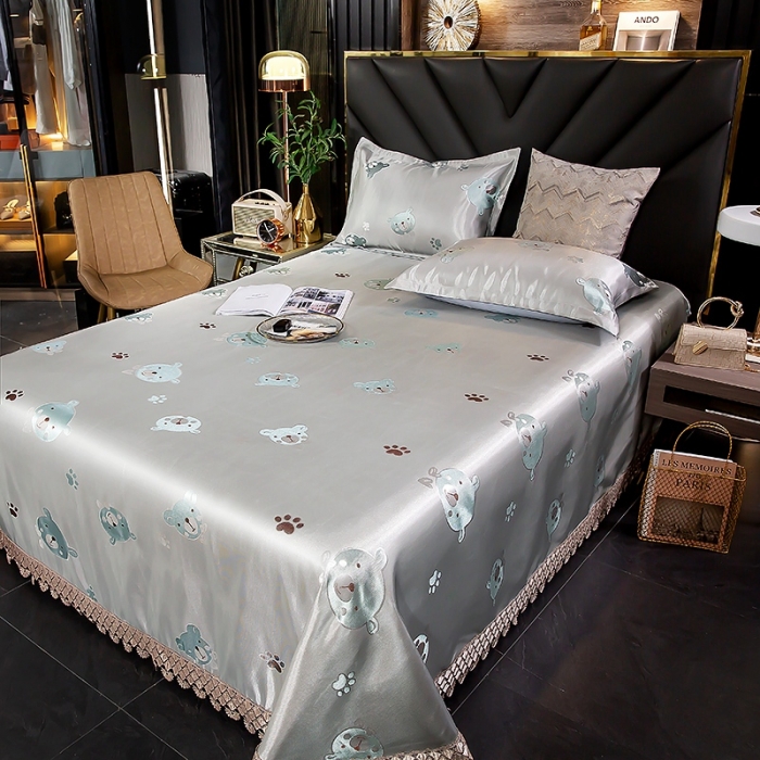 91家纺网 家纺一手货源 找家纺 （总）朗莎家纺 600D冰丝色织提花冰丝席三件套