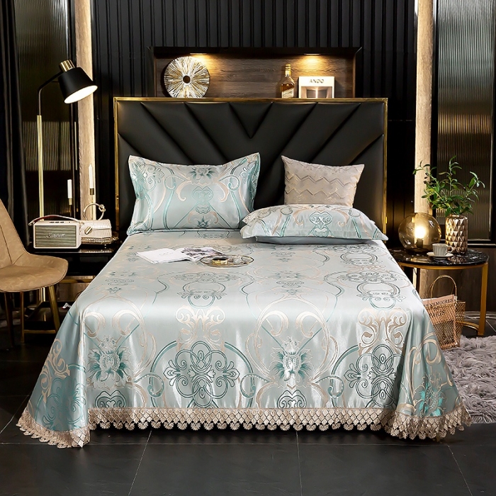 91家纺网 家纺一手货源 找家纺 朗莎家纺 600D冰丝色织提花冰丝席三件套 爱丁堡