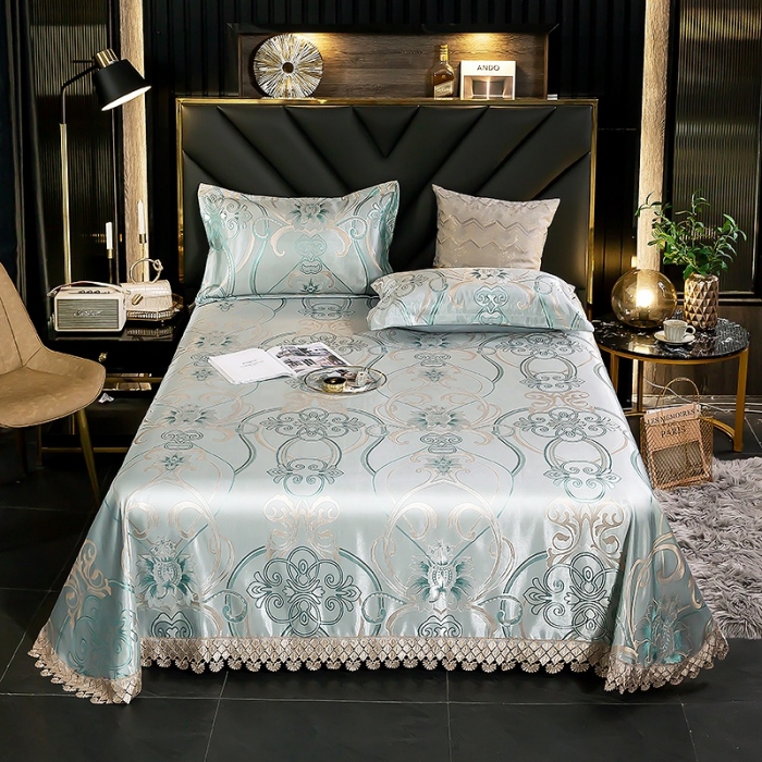 91家纺网 家纺一手货源 找家纺 朗莎家纺 600D冰丝色织提花冰丝席三件套 爱丁堡