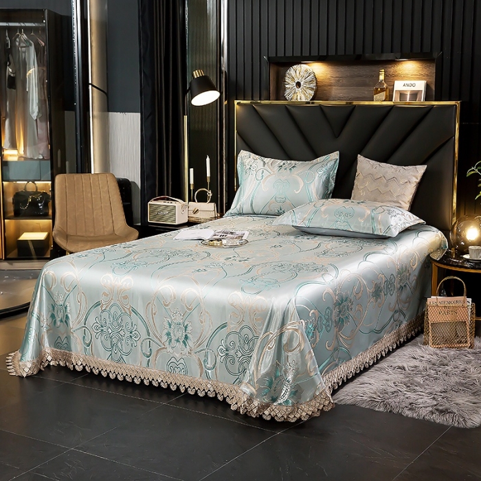 91家纺网 家纺一手货源 找家纺 朗莎家纺 600D冰丝色织提花冰丝席三件套 爱丁堡