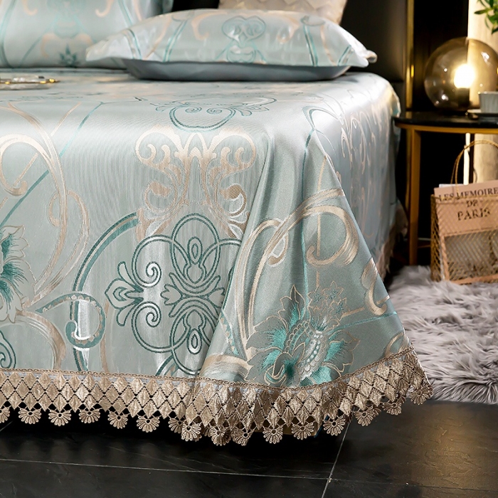 91家纺网 家纺一手货源 找家纺 朗莎家纺 600D冰丝色织提花冰丝席三件套 爱丁堡