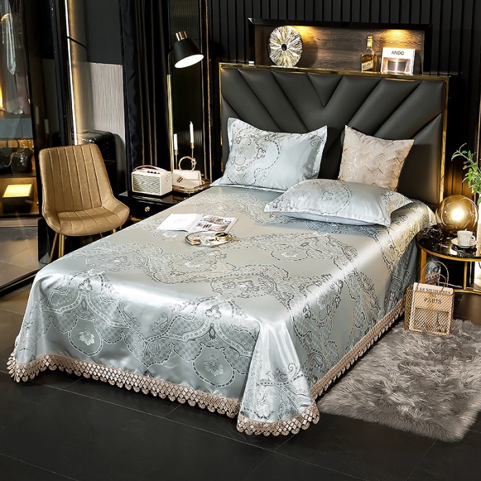 91家纺网 家纺一手货源 找家纺 朗莎家纺 600D冰丝色织提花冰丝席三件套 赫拉