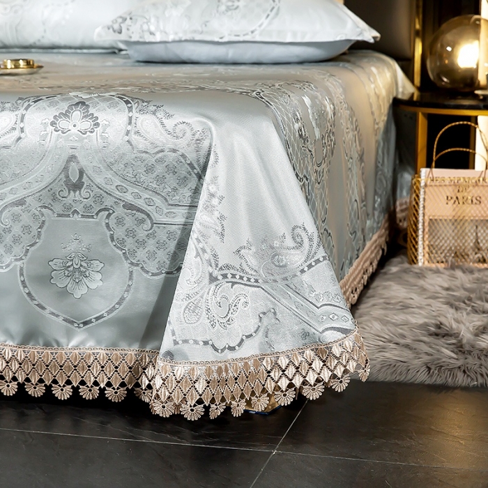 91家纺网 家纺一手货源 找家纺 朗莎家纺 600D冰丝色织提花冰丝席三件套 赫拉