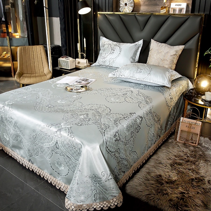 91家纺网 家纺一手货源 找家纺 朗莎家纺 600D冰丝色织提花冰丝席三件套 赫拉