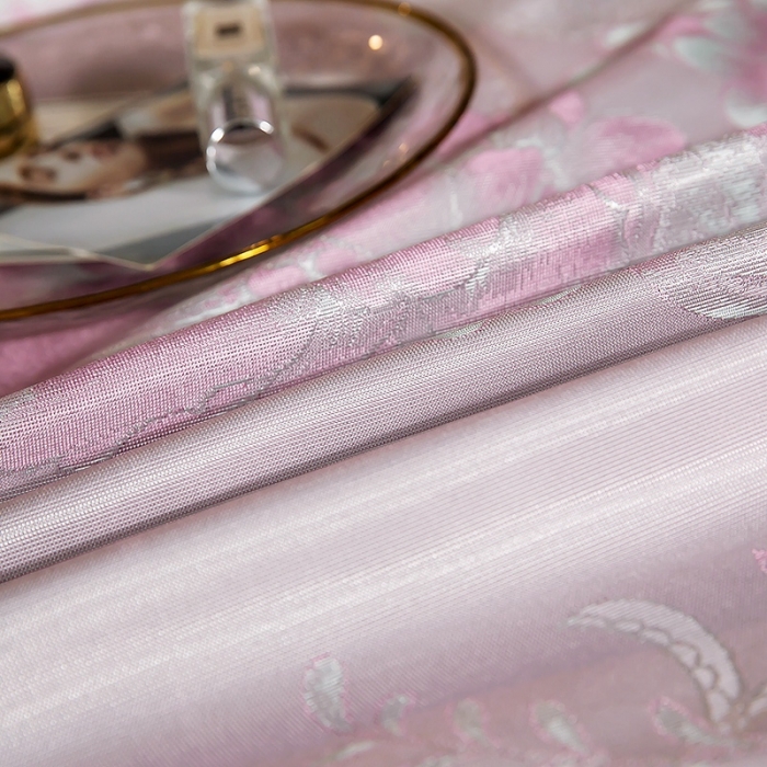 91家纺网 家纺一手货源 找家纺 朗莎家纺 600D冰丝色织提花冰丝席三件套 花间细雨-粉
