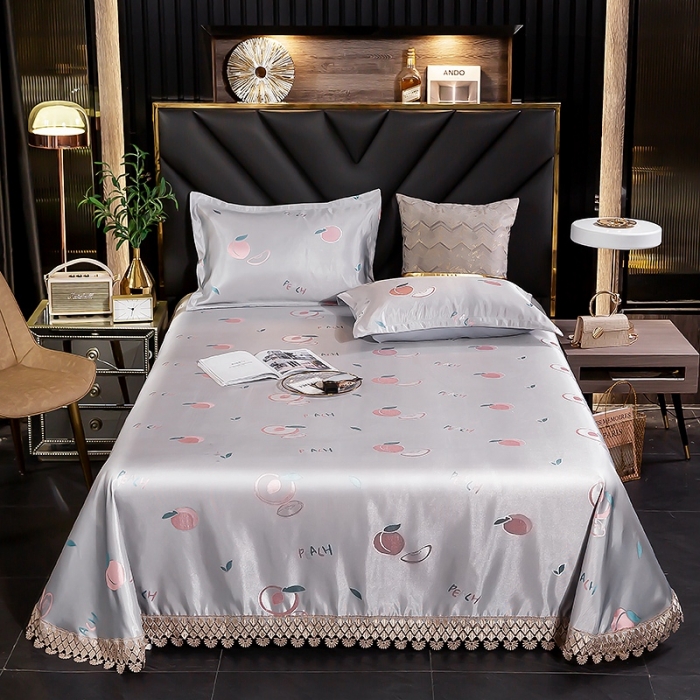 91家纺网 家纺一手货源 找家纺 朗莎家纺 600D冰丝色织提花冰丝席三件套 蜜桃之恋