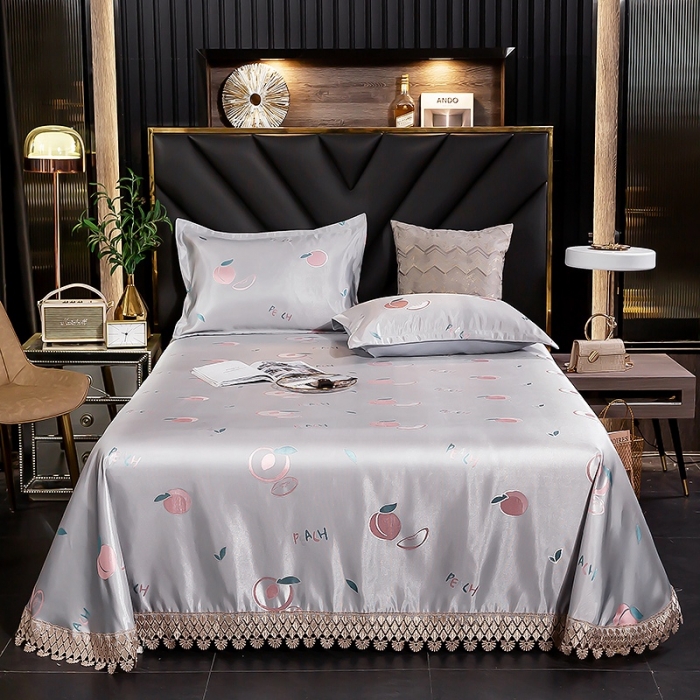 91家纺网 家纺一手货源 找家纺 朗莎家纺 600D冰丝色织提花冰丝席三件套 蜜桃之恋