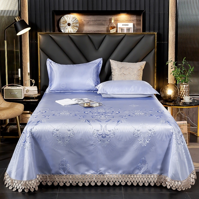 91家纺网 家纺一手货源 找家纺 朗莎家纺 600D冰丝色织提花冰丝席三件套 欧若拉