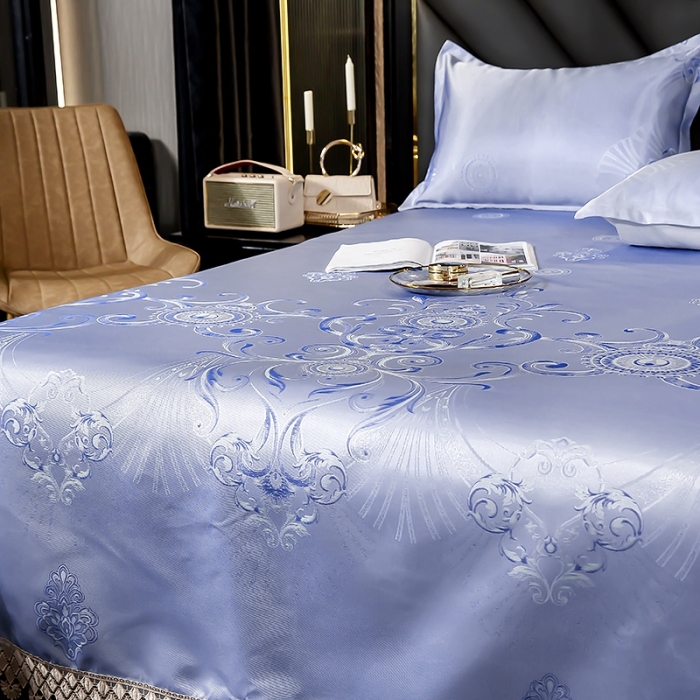 91家纺网 家纺一手货源 找家纺 朗莎家纺 600D冰丝色织提花冰丝席三件套 欧若拉