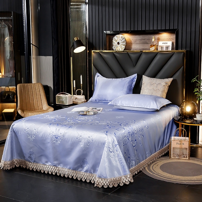 91家纺网 家纺一手货源 找家纺 朗莎家纺 600D冰丝色织提花冰丝席三件套 欧若拉