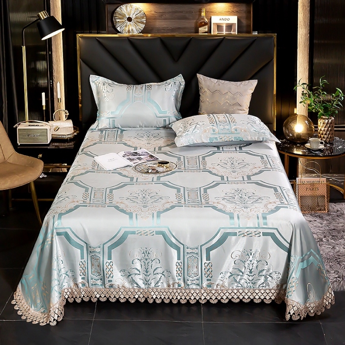 91家纺网 家纺一手货源 找家纺 朗莎家纺 600D冰丝色织提花冰丝席三件套 情树