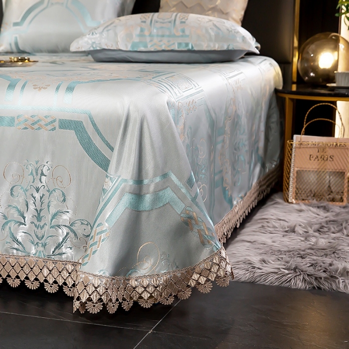 91家纺网 家纺一手货源 找家纺 朗莎家纺 600D冰丝色织提花冰丝席三件套 情树