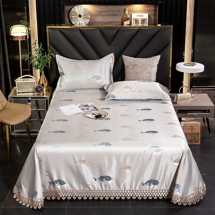 91家纺网 家纺一手货源 找家纺 朗莎家纺 600D冰丝色织提花冰丝席三件套 豚宝宝