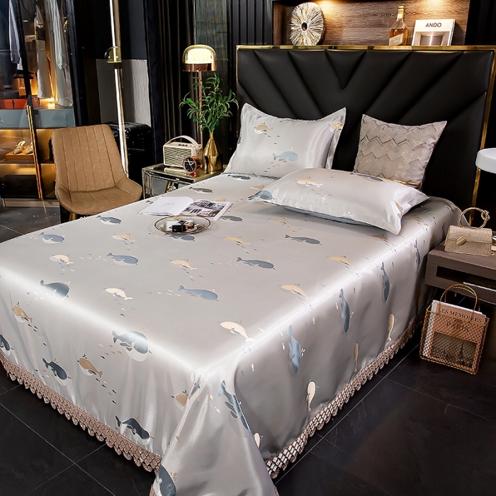 91家纺网 家纺一手货源 找家纺 朗莎家纺 600D冰丝色织提花冰丝席三件套 豚宝宝