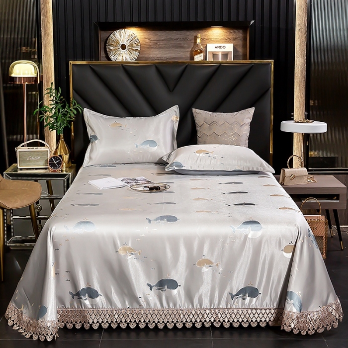 91家纺网 家纺一手货源 找家纺 朗莎家纺 600D冰丝色织提花冰丝席三件套 豚宝宝