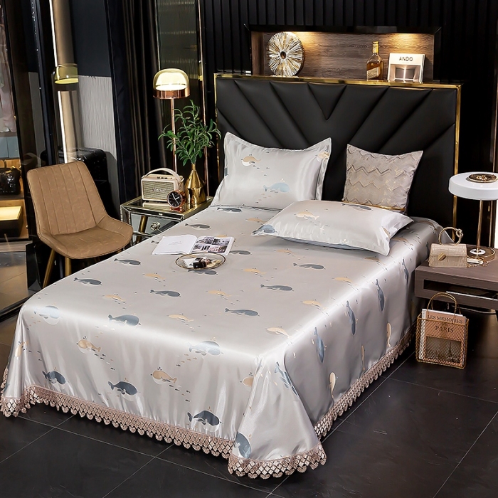 91家纺网 家纺一手货源 找家纺 朗莎家纺 600D冰丝色织提花冰丝席三件套 豚宝宝