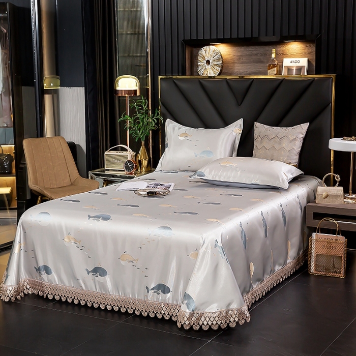 91家纺网 家纺一手货源 找家纺 朗莎家纺 600D冰丝色织提花冰丝席三件套 豚宝宝