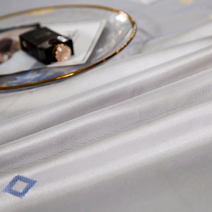 91家纺网 家纺一手货源 找家纺 朗莎家纺 600D冰丝色织提花冰丝席三件套 香水菠萝灰