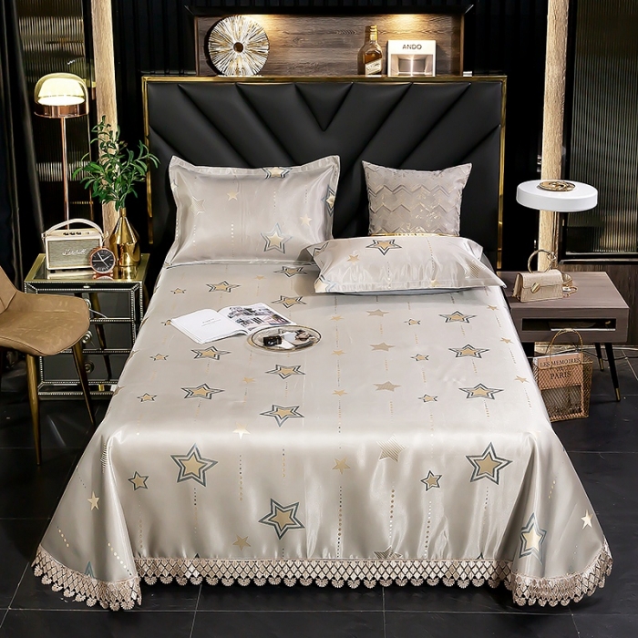 91家纺网 家纺一手货源 找家纺 朗莎家纺 600D冰丝色织提花冰丝席三件套 星语驼