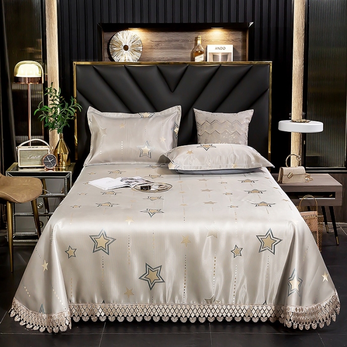 91家纺网 家纺一手货源 找家纺 朗莎家纺 600D冰丝色织提花冰丝席三件套 星语驼