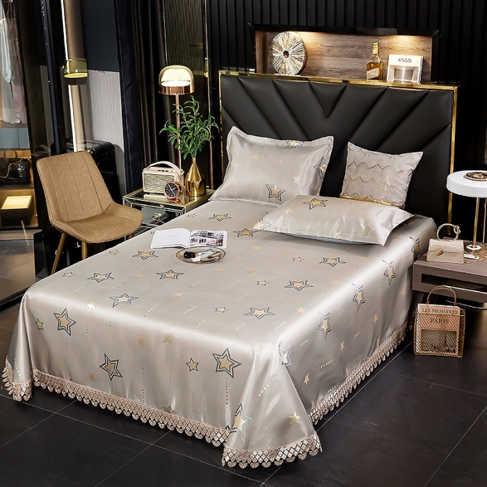 91家纺网 家纺一手货源 找家纺 朗莎家纺 600D冰丝色织提花冰丝席三件套 星语驼