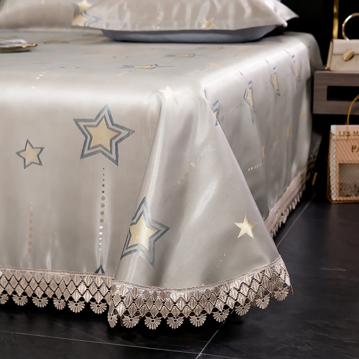 91家纺网 家纺一手货源 找家纺 朗莎家纺 600D冰丝色织提花冰丝席三件套 星语驼