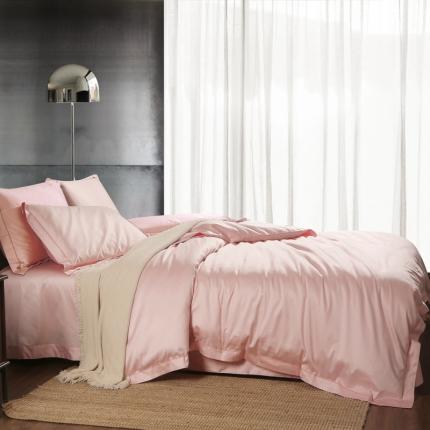 91家纺网 家纺一手货源 找家纺 十九色 2024新款50*50纯色埋线款四件套 星晴粉