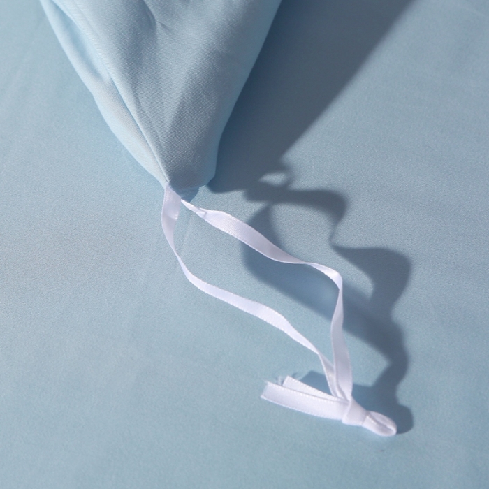 91家纺网 家纺一手货源 找家纺 十九色 2024新款50*50纯色埋线款四件套 碧海蓝