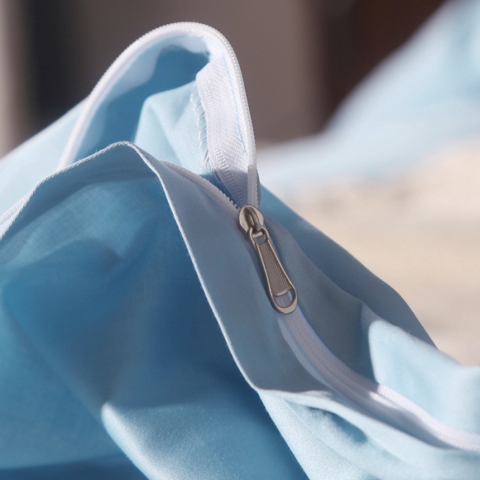 91家纺网 家纺一手货源 找家纺 十九色 2024新款50*50纯色埋线款四件套 碧海蓝