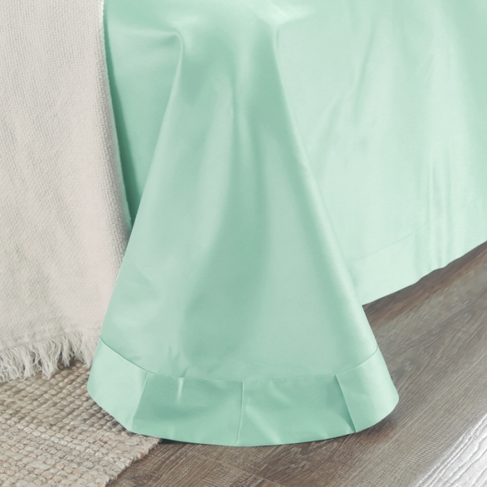 91家纺网 家纺一手货源 找家纺 十九色 2024新款50*50纯色埋线款四件套 清荷绿