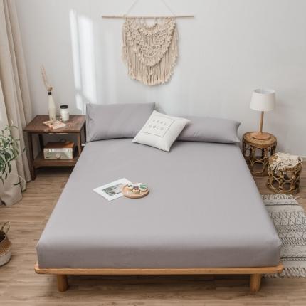 91家纺网 家纺一手货源 找家纺 佳梦达 2020新款色织全棉水洗双拼单床笠 雅士灰