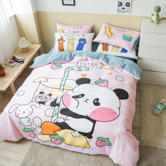 91家纺网 家纺一手货源 找家纺 涵宸 新款大版全棉平网多规格四件套快乐熊