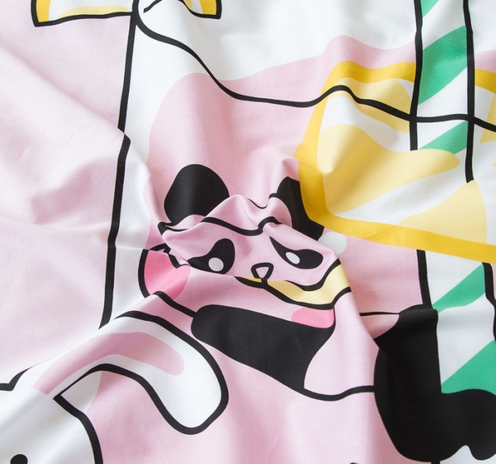 91家纺网 家纺一手货源 找家纺 涵宸 新款大版全棉平网多规格四件套快乐熊