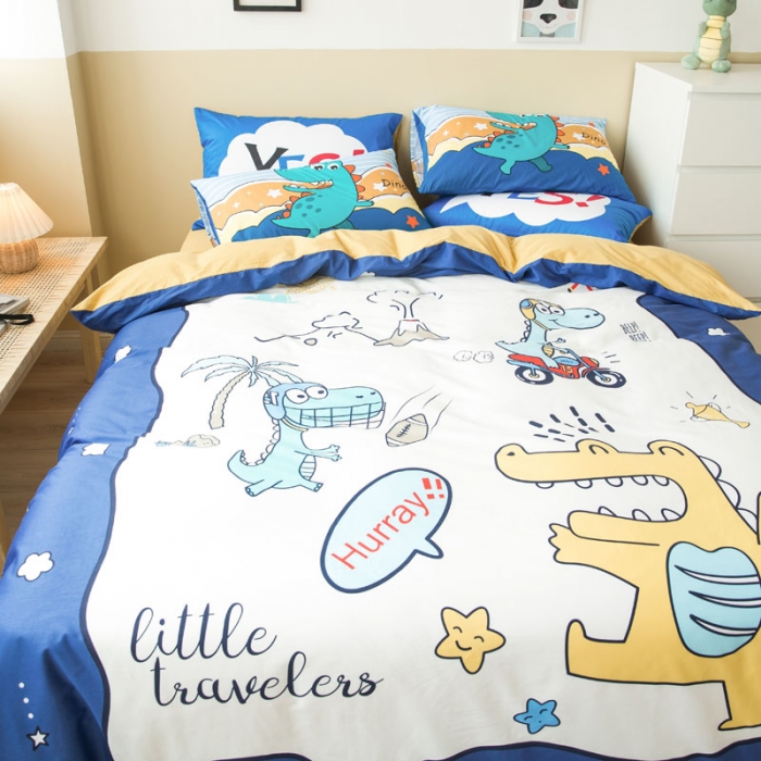 91家纺网 家纺一手货源 找家纺 涵宸 新款大版全棉平网多规格四件套童梦圆