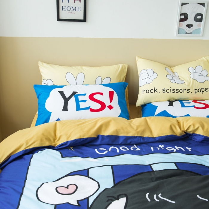 91家纺网 家纺一手货源 找家纺 涵宸 新款大版全棉平网多规格四件套晚安心语