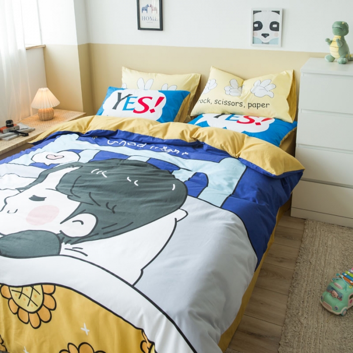 91家纺网 家纺一手货源 找家纺 涵宸 新款大版全棉平网多规格四件套晚安心语