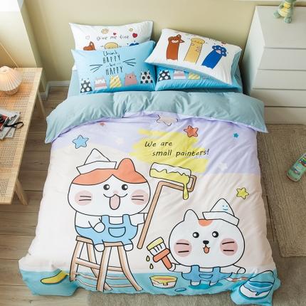 91家纺网 家纺一手货源 找家纺 涵宸 新款大版全棉平网多规格四件套油漆工