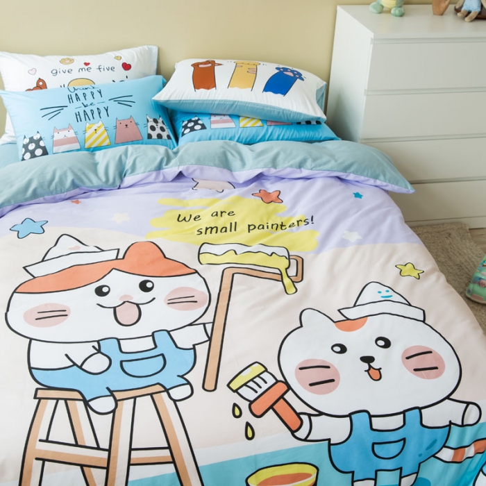 91家纺网 家纺一手货源 找家纺 涵宸 新款大版全棉平网多规格四件套油漆工