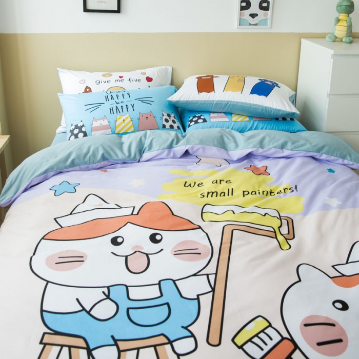 91家纺网 家纺一手货源 找家纺 涵宸 新款大版全棉平网多规格四件套油漆工