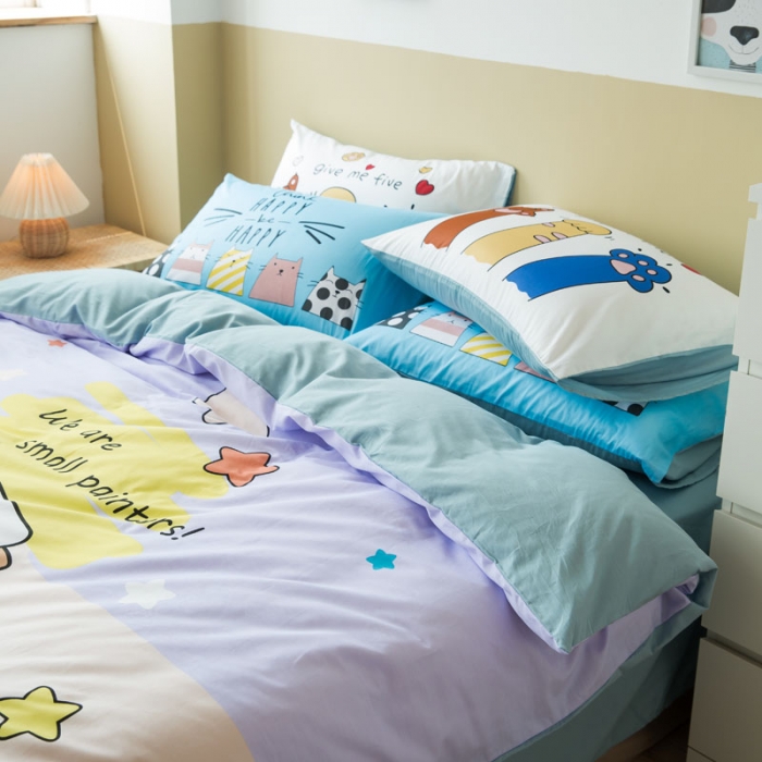 91家纺网 家纺一手货源 找家纺 涵宸 新款大版全棉平网多规格四件套油漆工