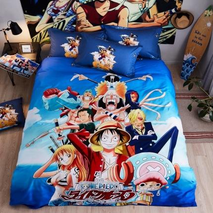 艺家源 2020新品13376大版卡通四件套海贼王 全家福