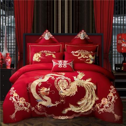 91家纺网 家纺一手货源 找家纺 （总）甜咪咪 2020新款全棉绣花婚庆四件套