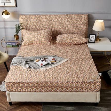 91家纺网 家纺一手货源 找家纺 豪选家纺2025新款印花防水夹棉床笠抗菌席思床垫套床罩小橙橘