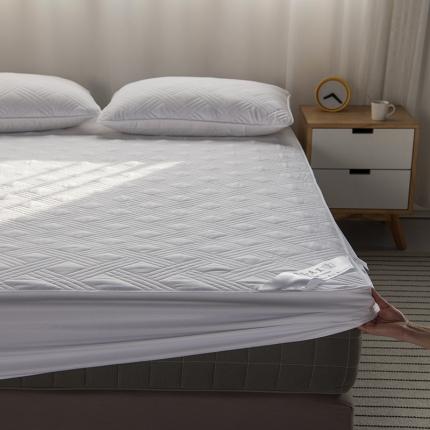 91家纺网 家纺一手货源 找家纺 豪选家纺 2026新款纯棉床罩席保护套床垫夹棉床笠格子白色