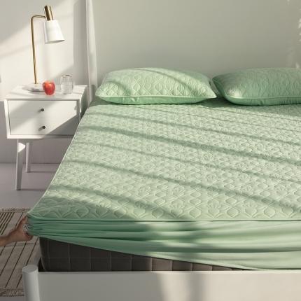 91家纺网 家纺一手货源 找家纺 豪选家纺 2026新款纯棉床罩席保护套床垫夹棉床笠皇冠绿色