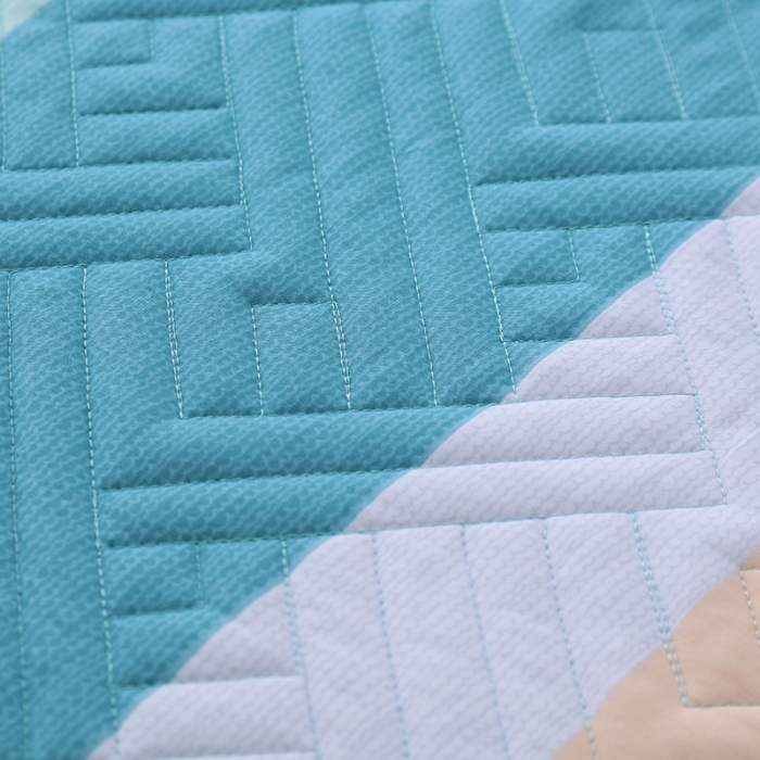 91家纺网 家纺一手货源 找家纺 OL新款13372全棉床盖夹棉四件套活性印染居家套件时光印记